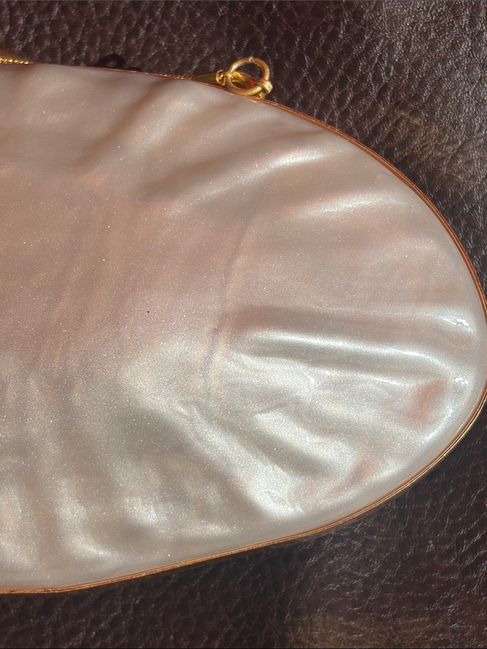 Zara Pearl Shell Clutch with Gold Hardware - Picture 6 of 11